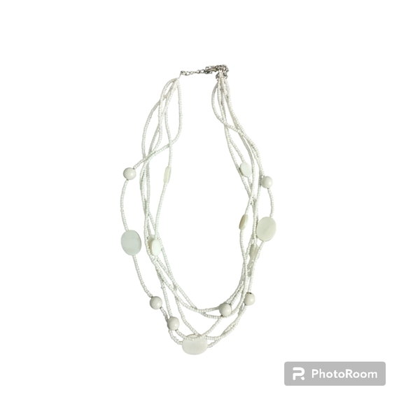 Beaded Necklaces -2. White, Brown. - Picture 5 of 11